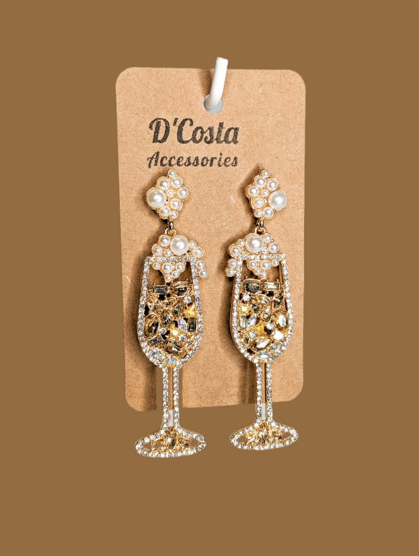Bling Champagne Flute Earrings