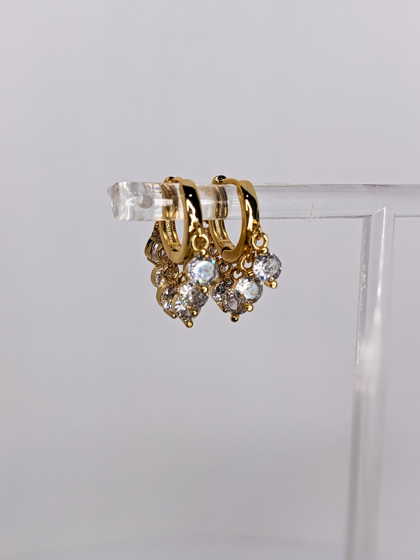 Bling Tassel Huggie Hoops