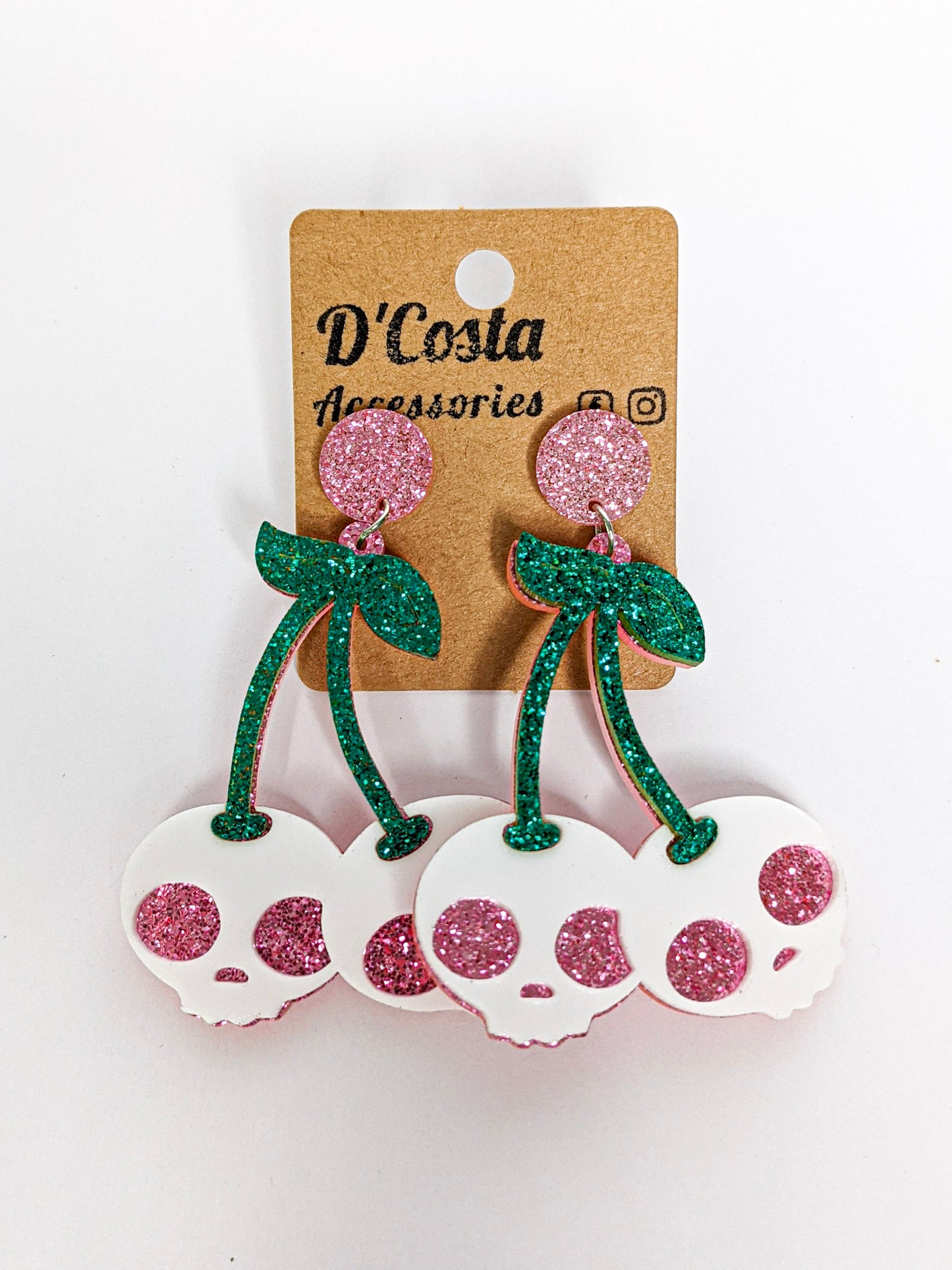 Spooky Cherry Skull Earrings