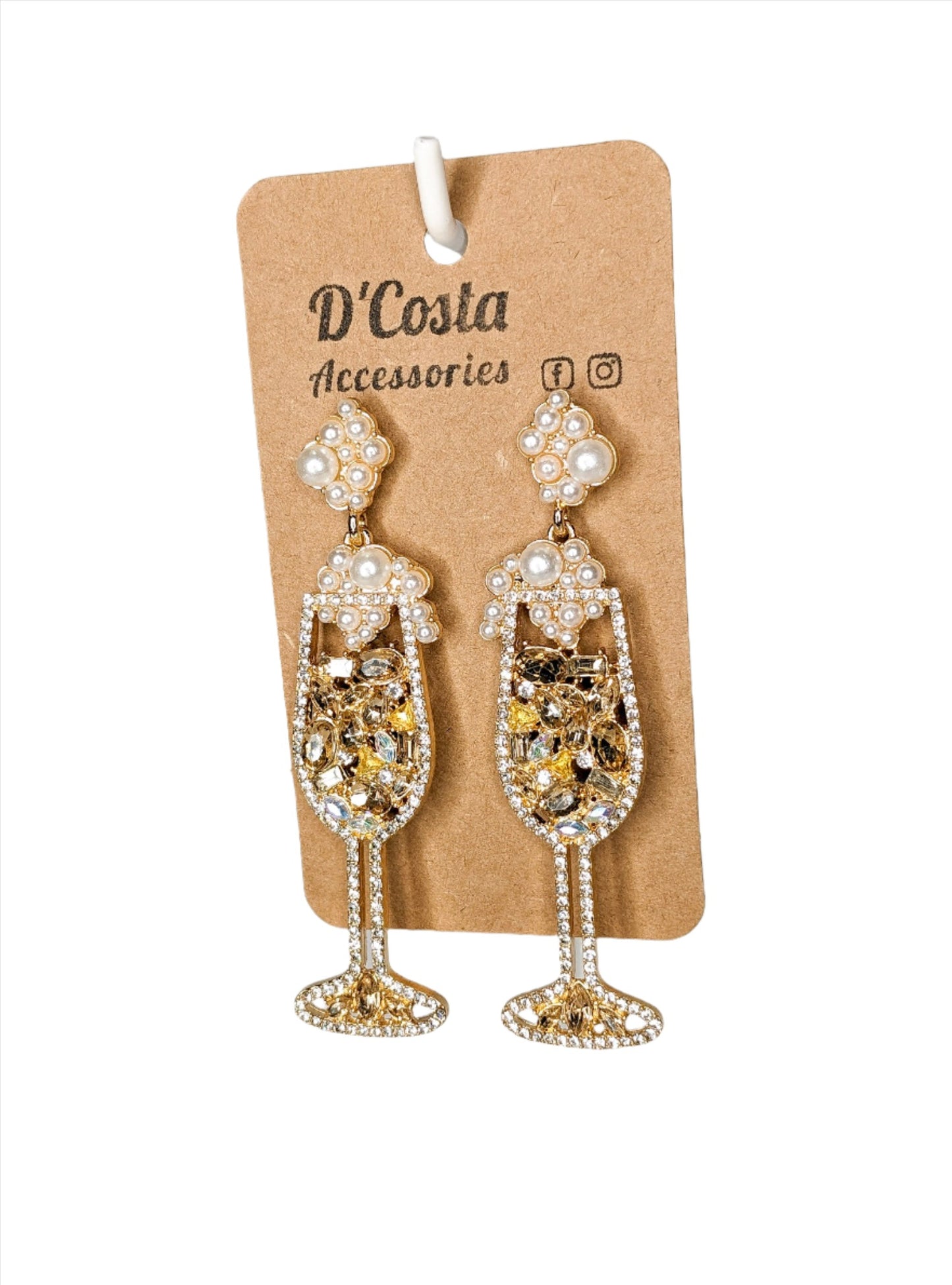 Bling Champagne Flute Earrings