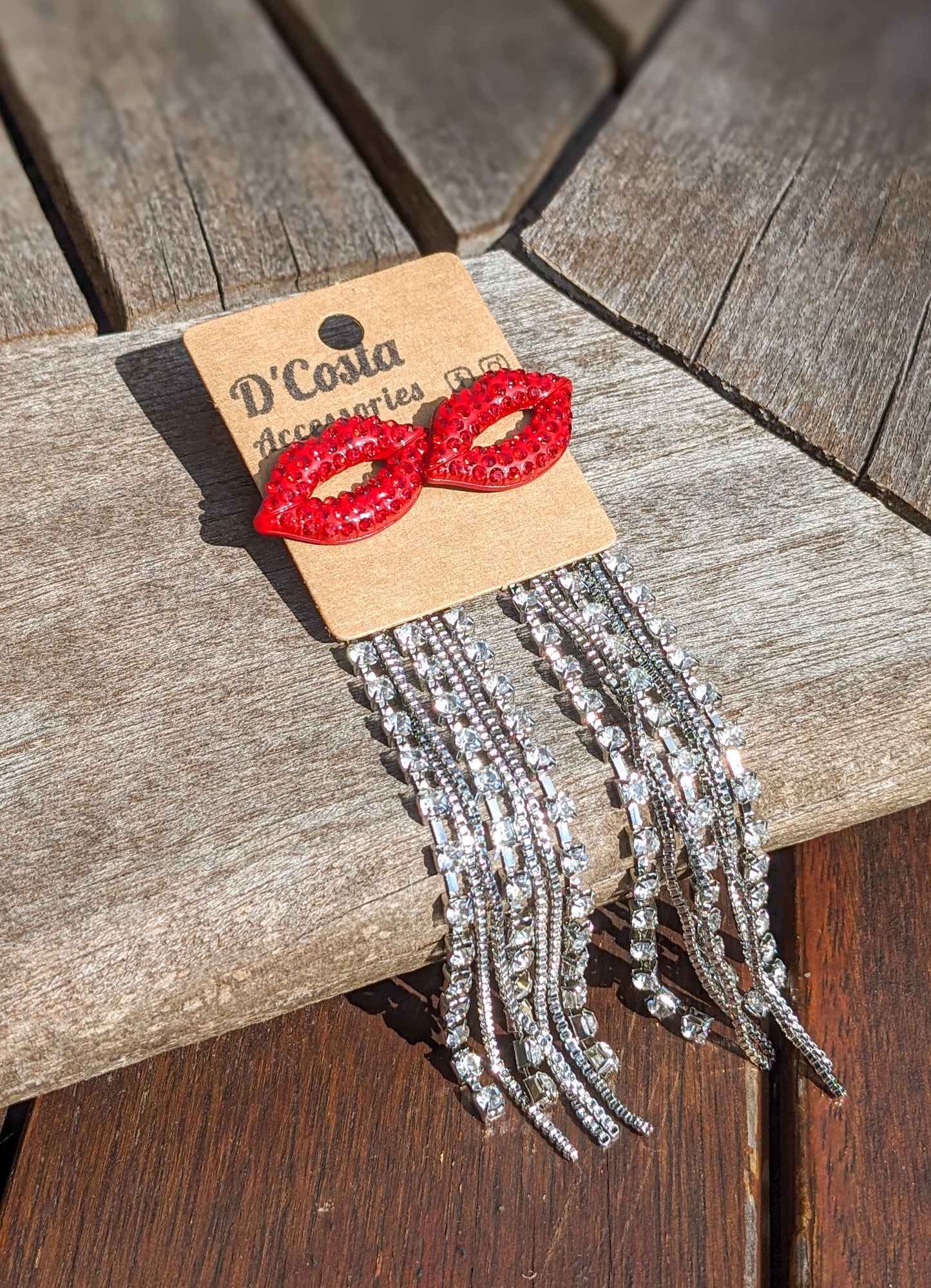 Ruby Red Lips Earrings