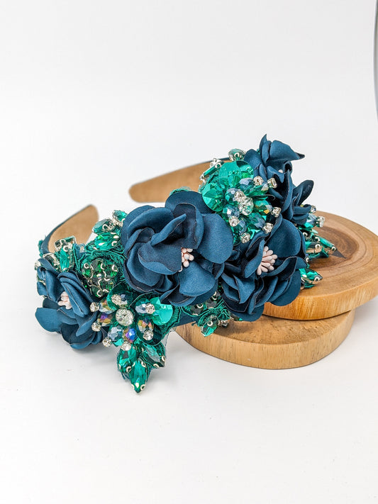 Emerald Blossom Luxe Headband