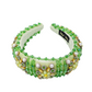 Green Glam Velour Rhinestone Headband