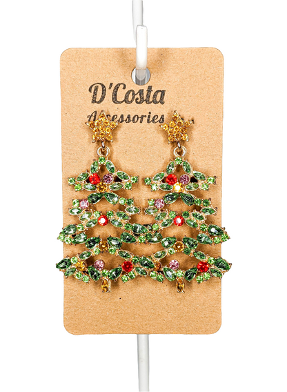 Diamante Christmas Tree Earrings