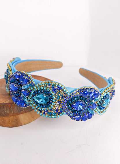 Blue Peacock Baroque Headband