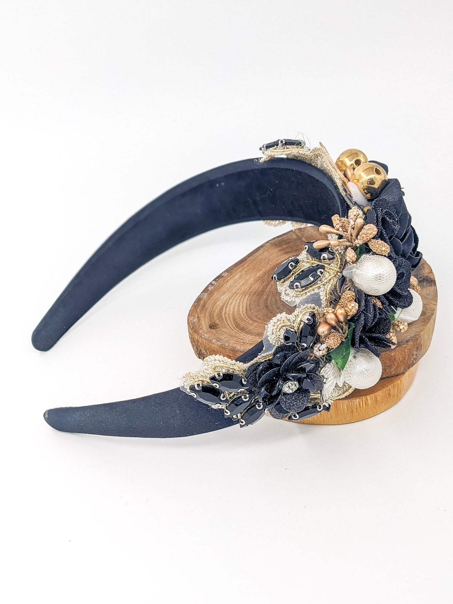 Black Floral Décor Headband