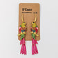 Colourful Metal and Rhinestone Bird Drop Earrings