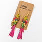 Colourful Metal and Rhinestone Bird Drop Earrings