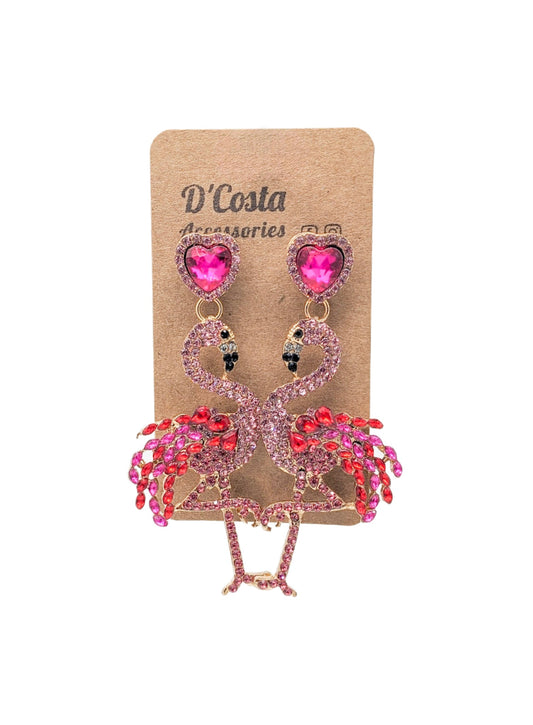 Flamingo Diamante Statement Earrings