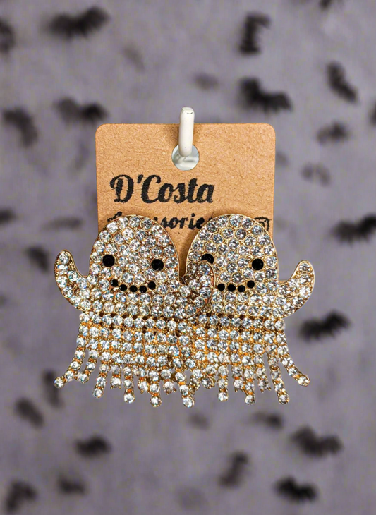 Sparkly Diamante Ghost Earrings