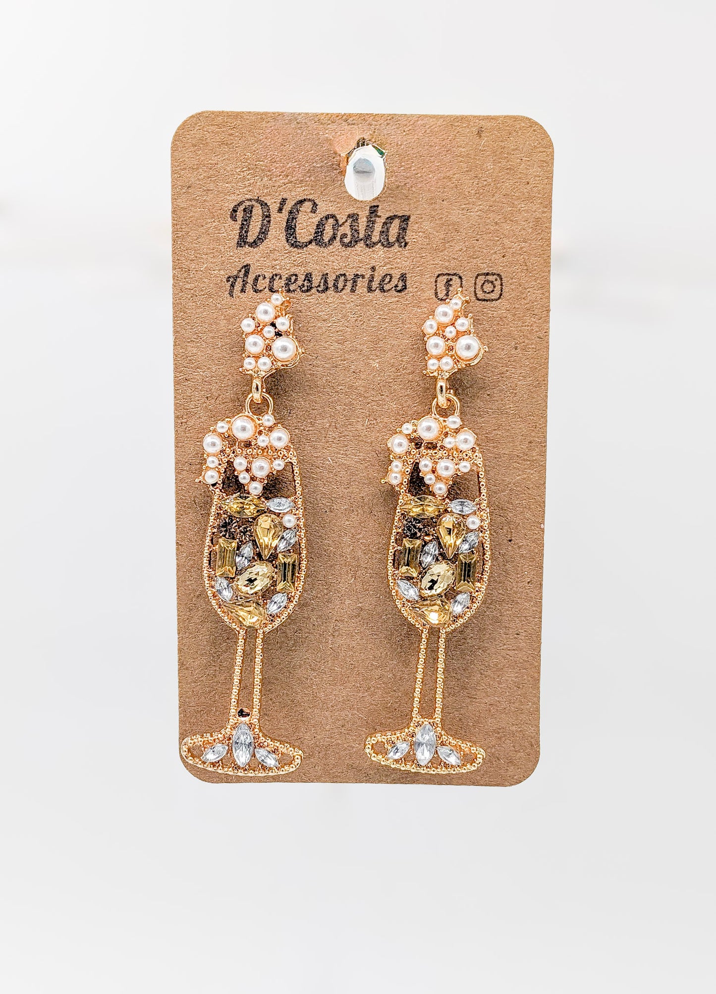 Sparkling Champagne Flute Earrings