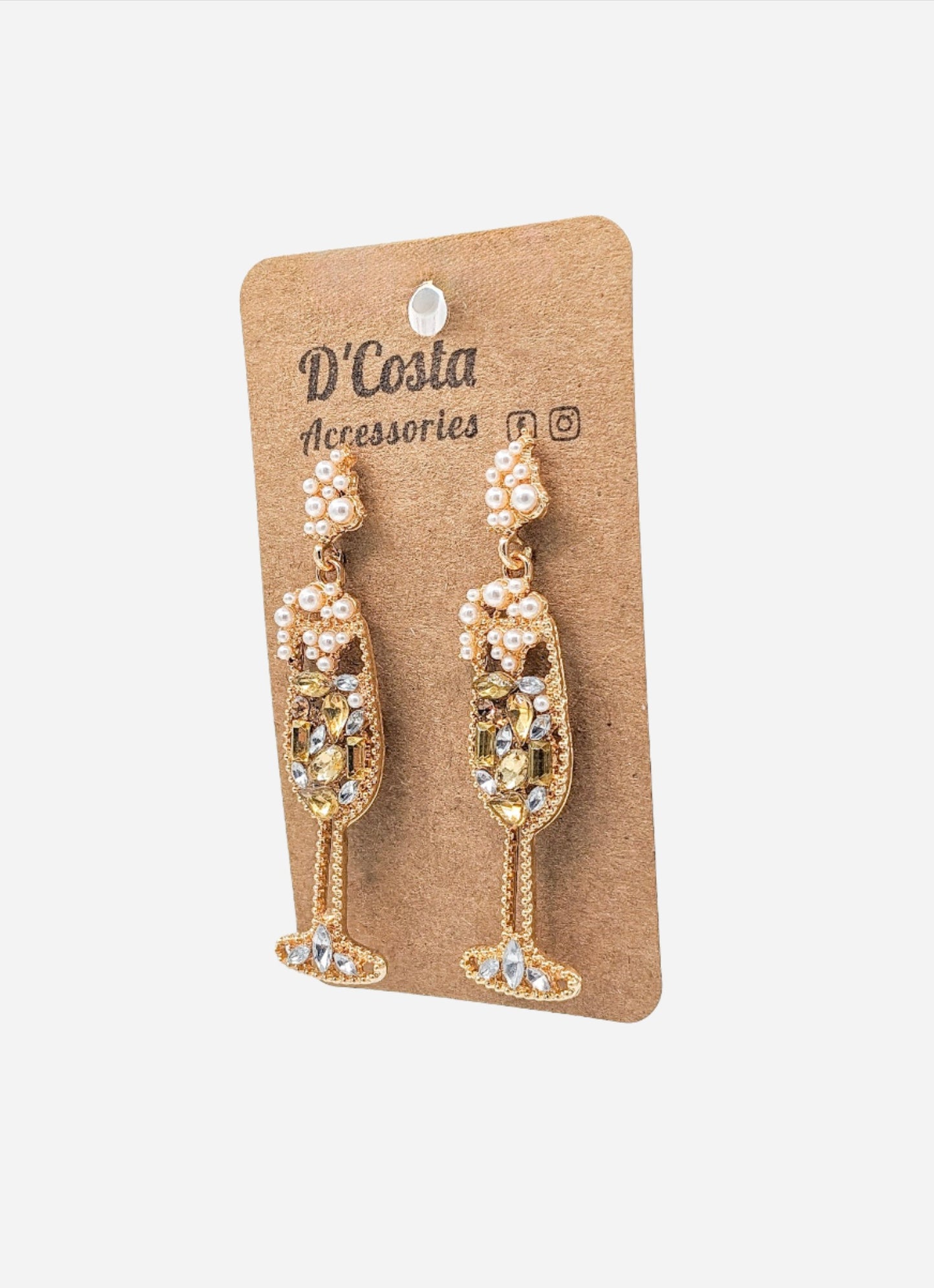 Sparkling Champagne Flute Earrings