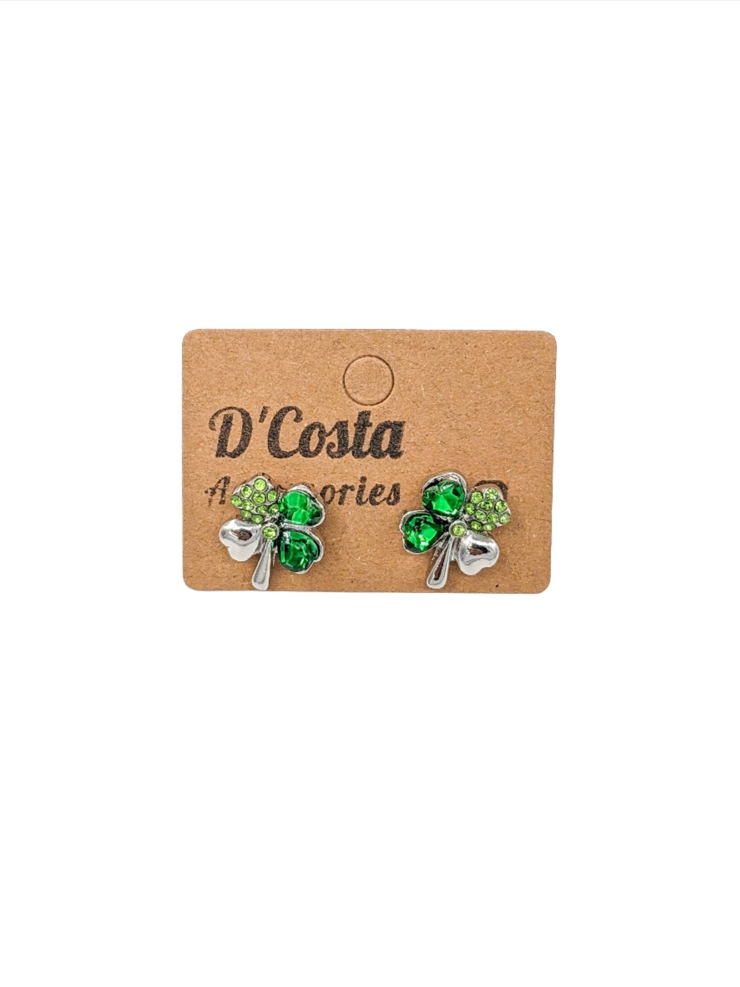 Sparkling Shamrock Stud Earrings