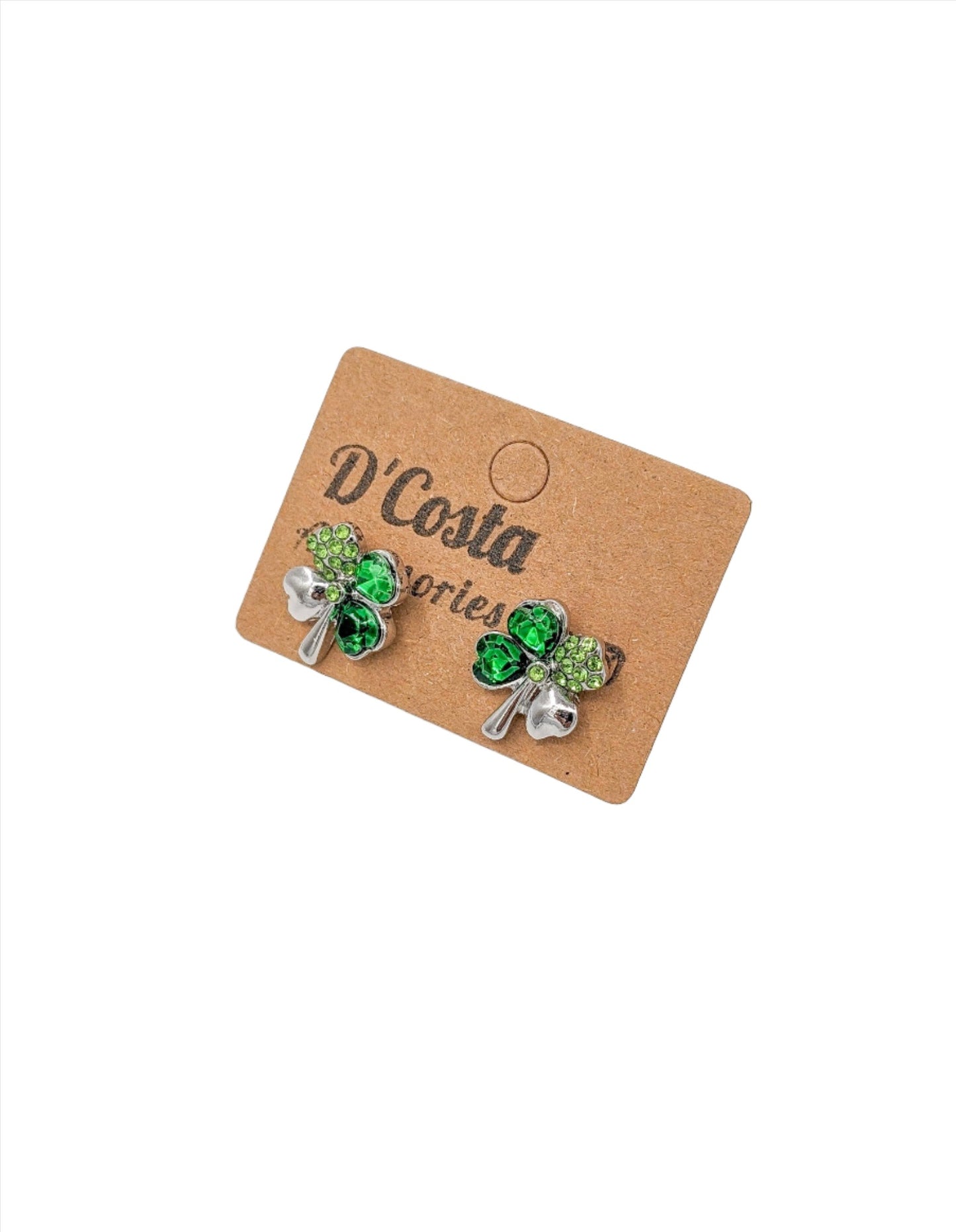 Sparkling Shamrock Stud Earrings