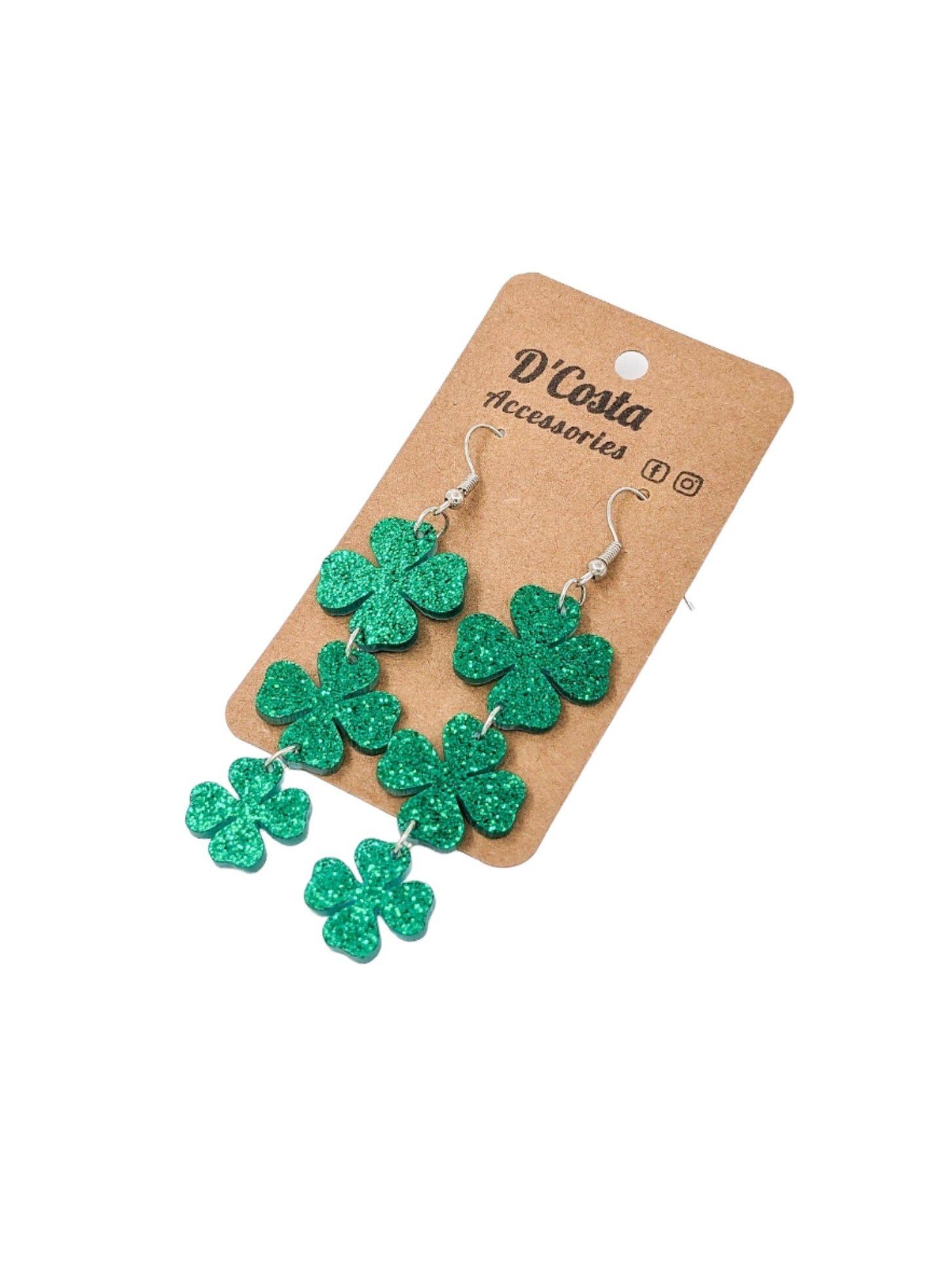 Glitter Shamrock Trio Earrings