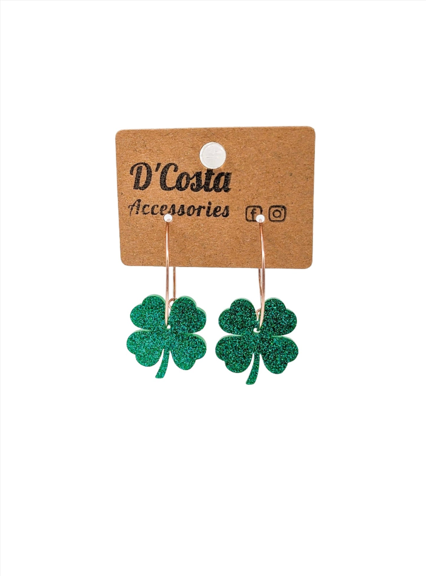 Glitter Shamrock Hoops