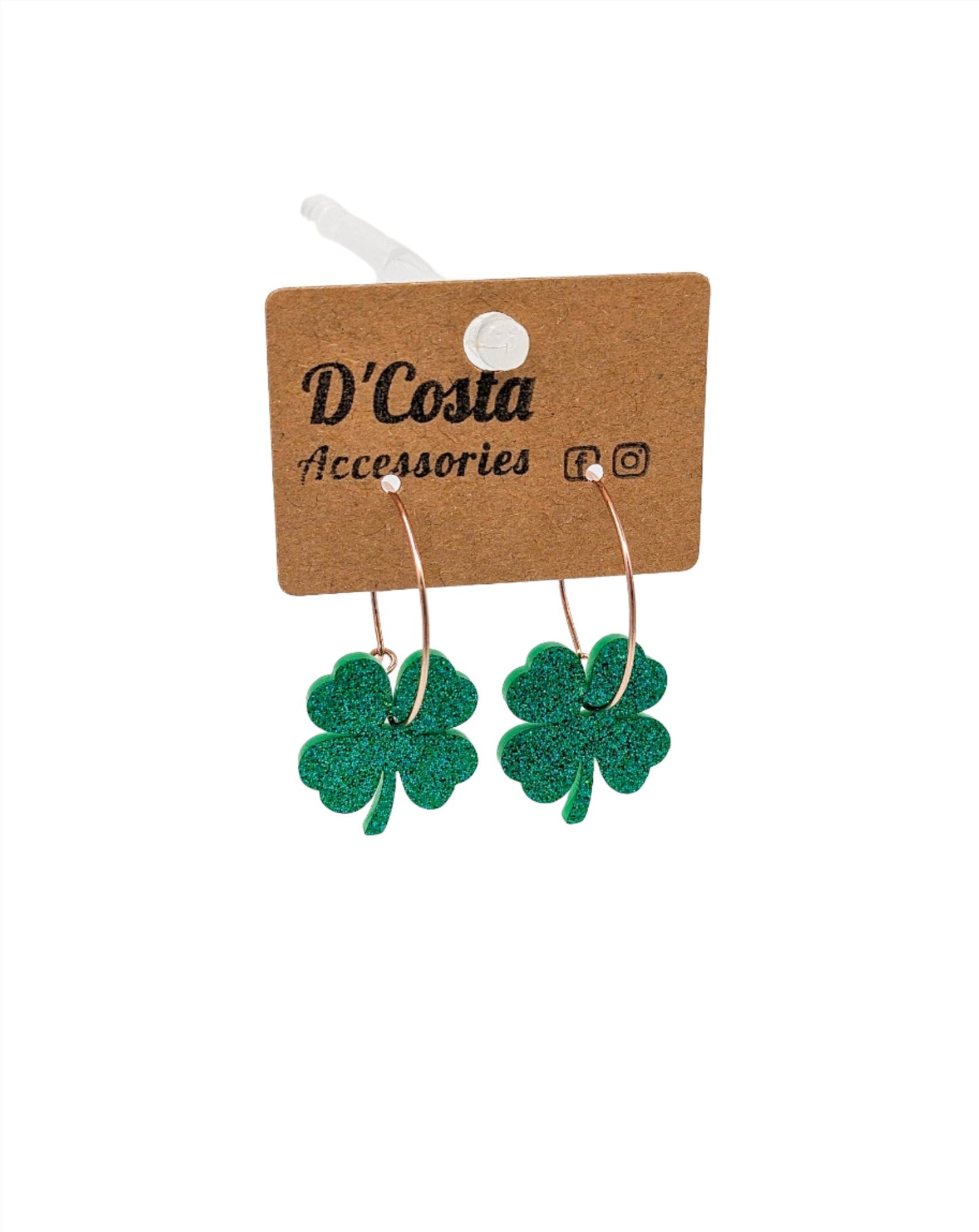 Glitter Shamrock Hoops