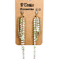 Pink and Green Bead Drop Earrings