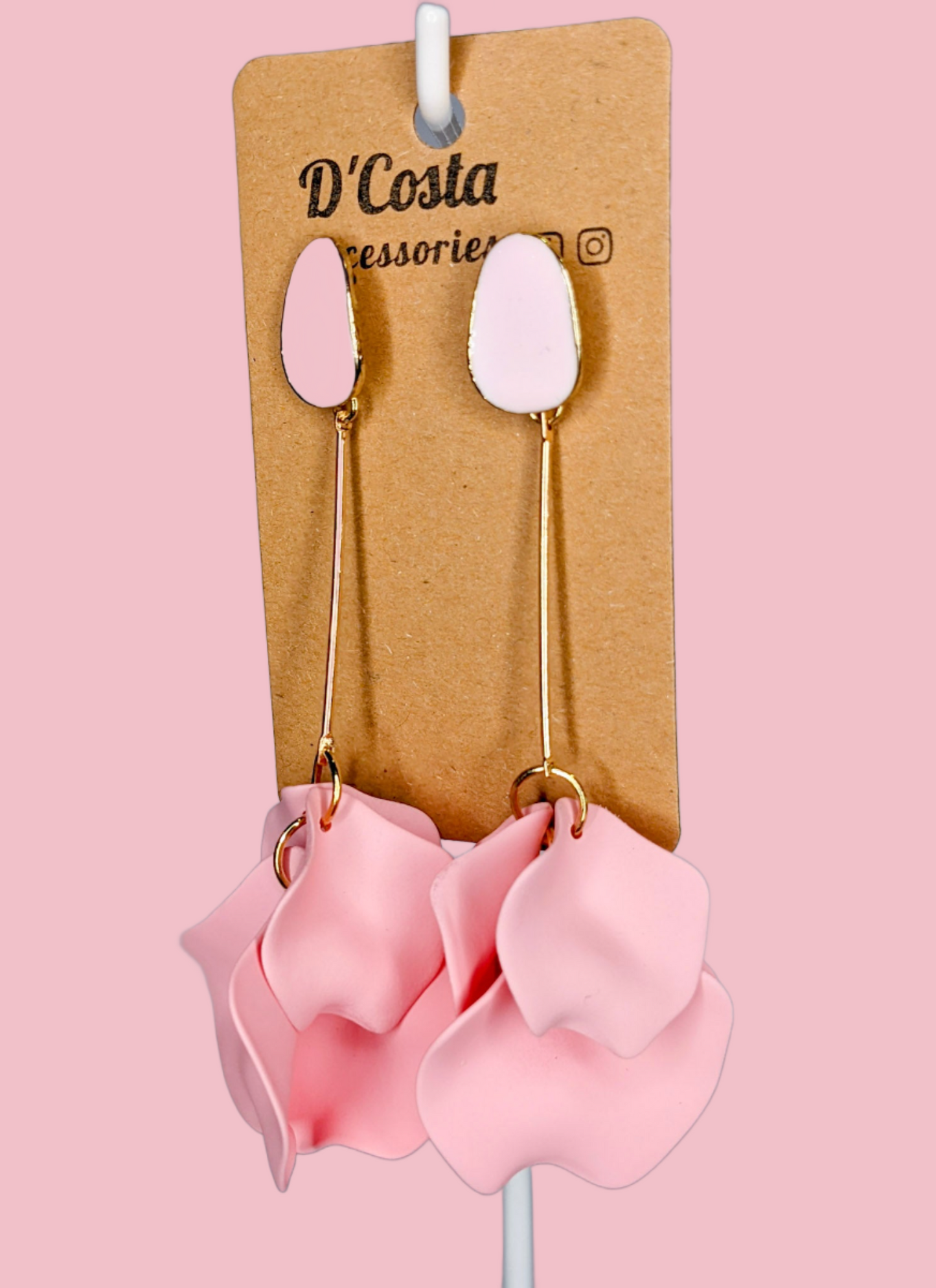 Pink Petal Drop Earrings