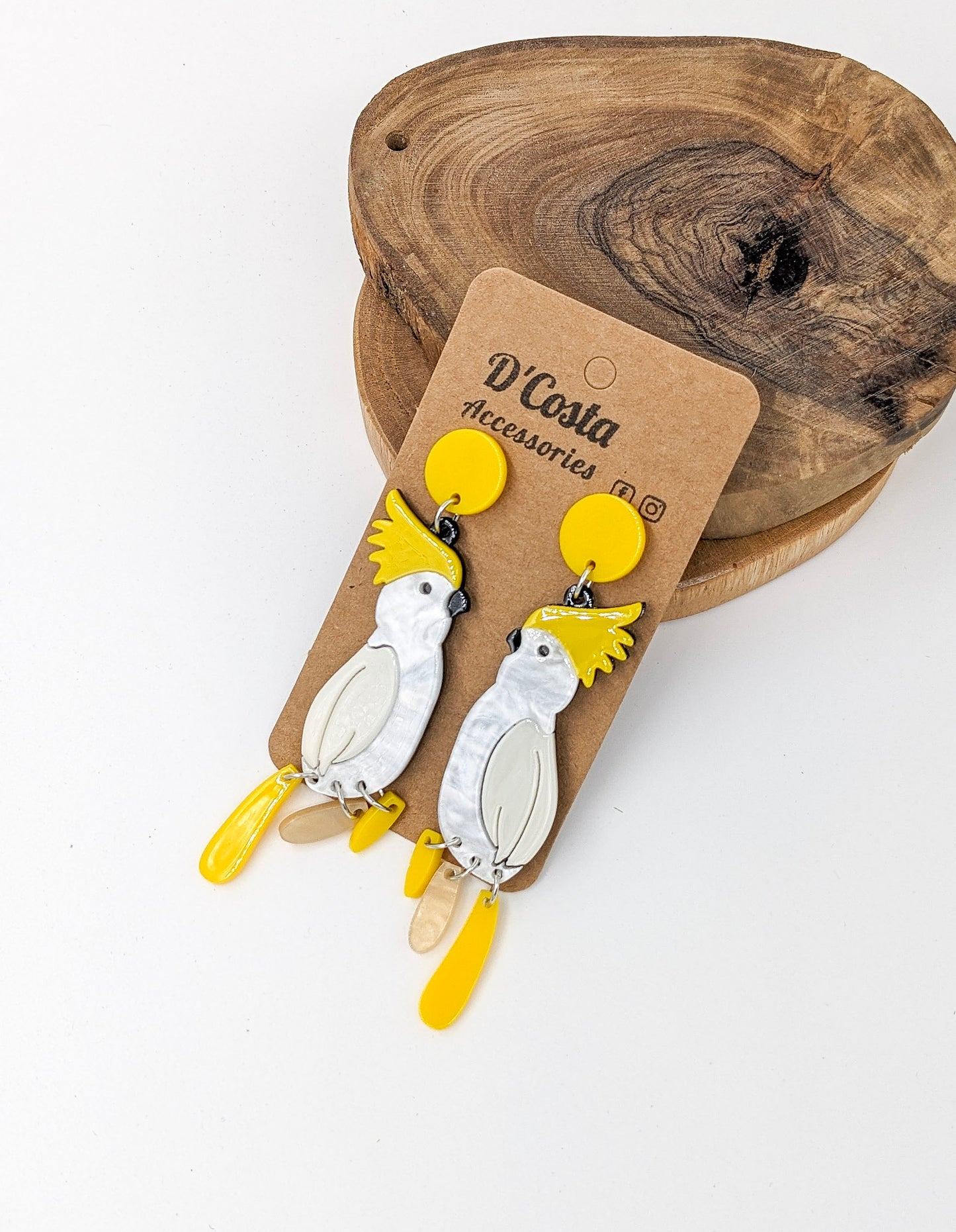 Sulphur-Crested Cockatoo Statement Earrings