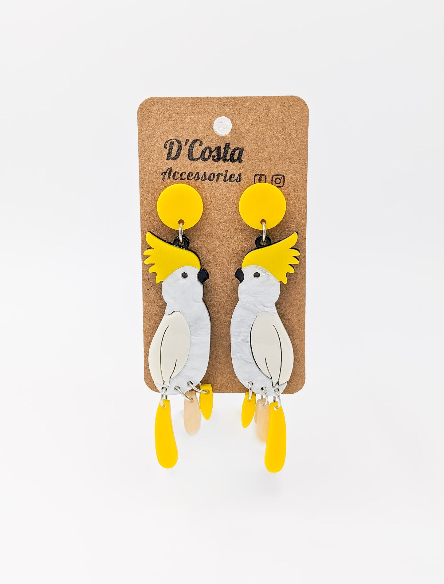 Sulphur-Crested Cockatoo Statement Earrings