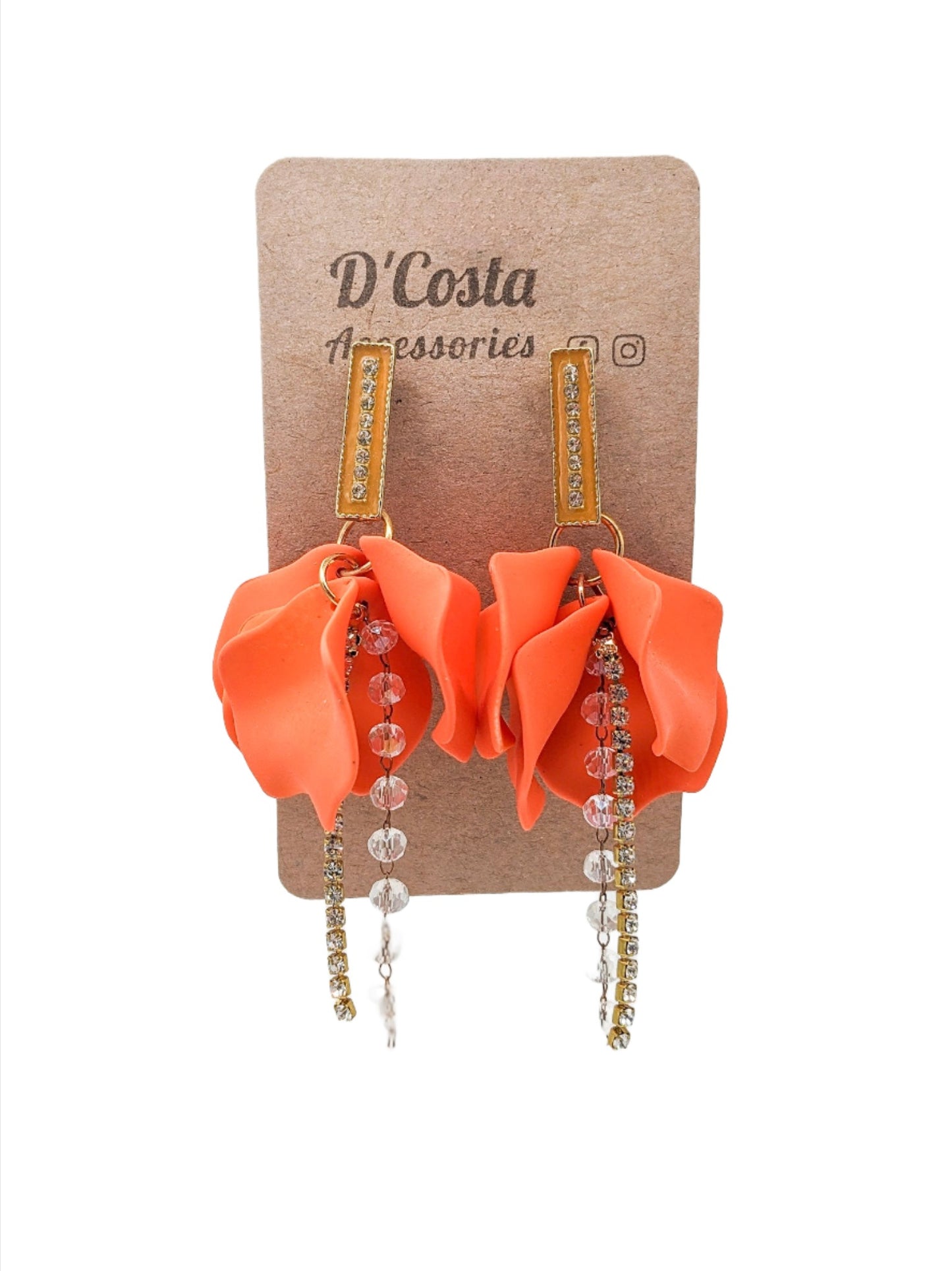 Orange Petal Earrings