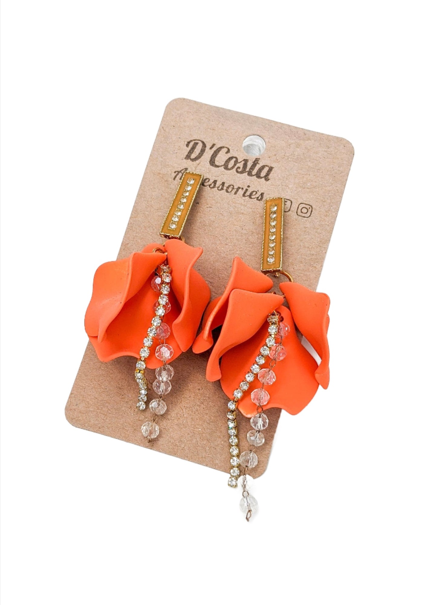 Orange Petal Earrings