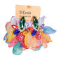 Colourful Diamante and Petal Earrings