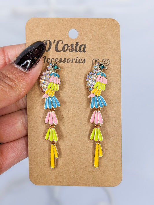 Exotic Bird Statement Earrings