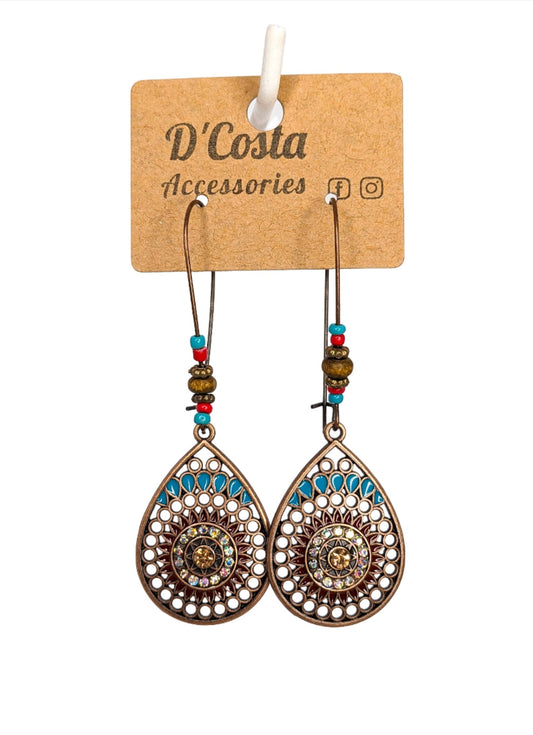 Bronze Boho Drop Earrings