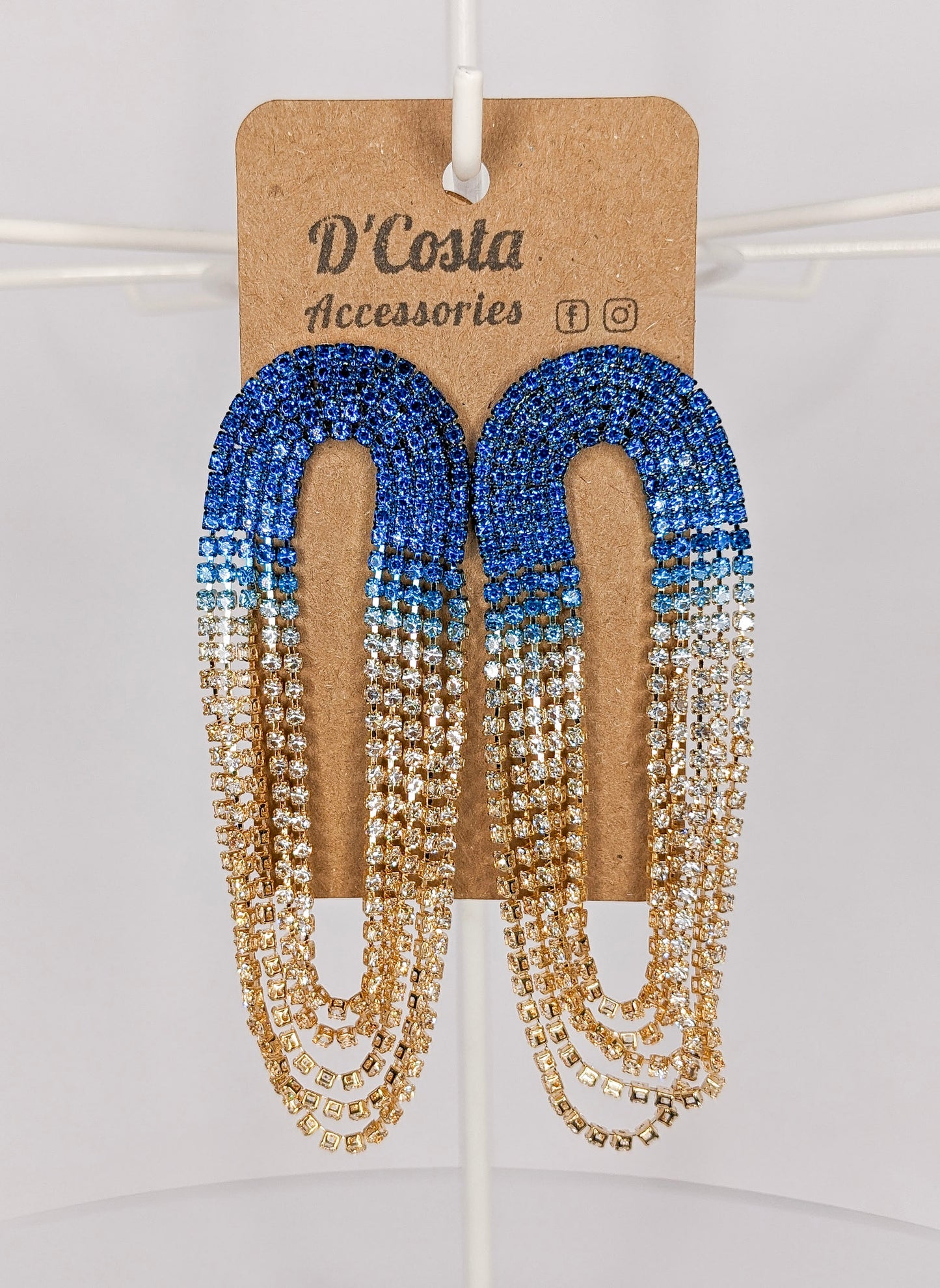 Blue Gradient Rhinestone Earrings