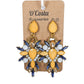 Yellow Geometric Diamante Earrings