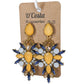 Yellow Geometric Diamante Earrings