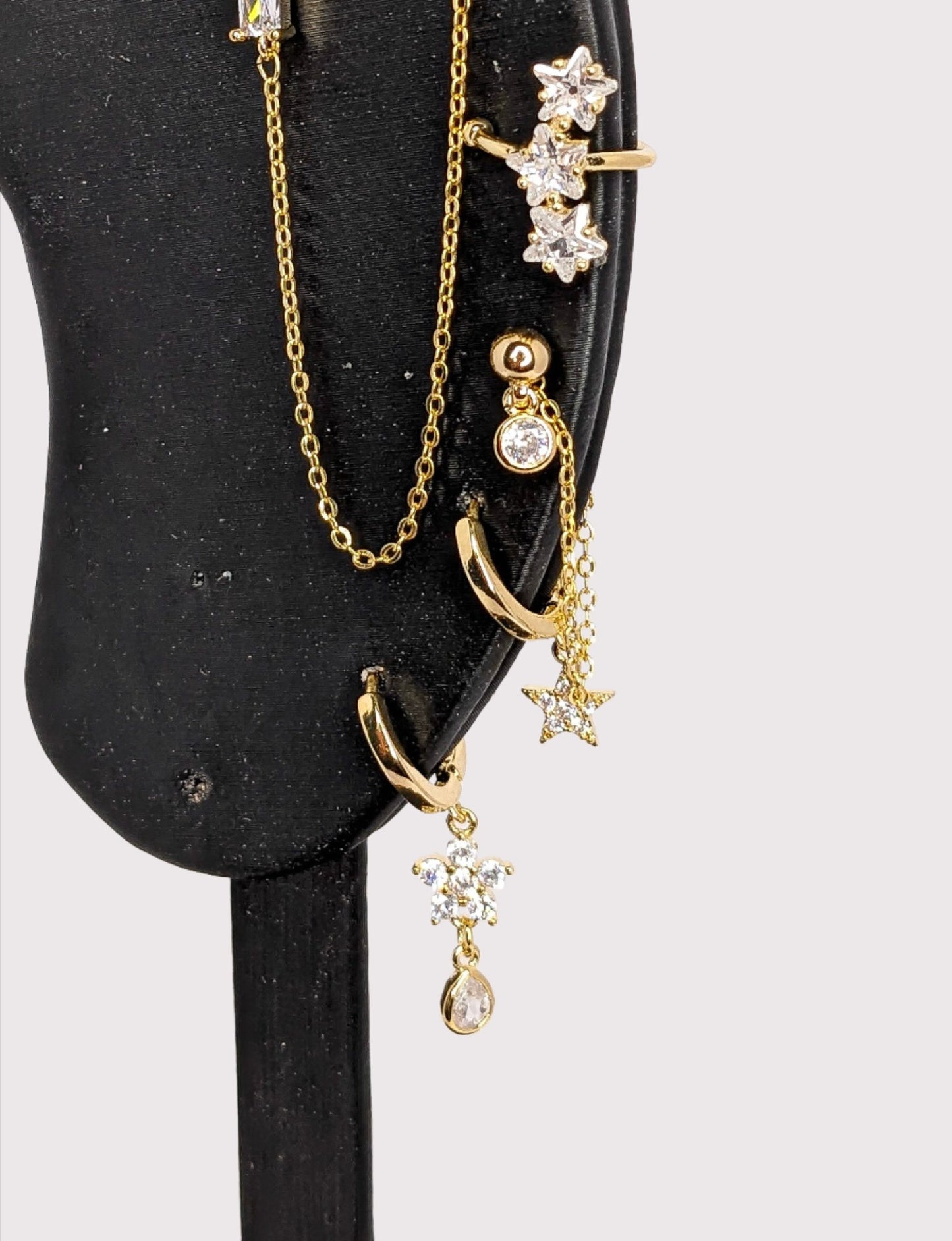 Gold Chain Earring Set