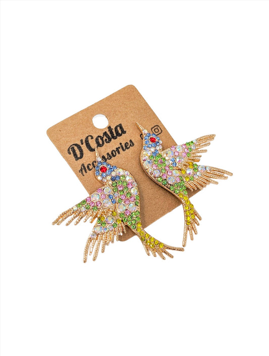 Colourful Humming Bird Earrings