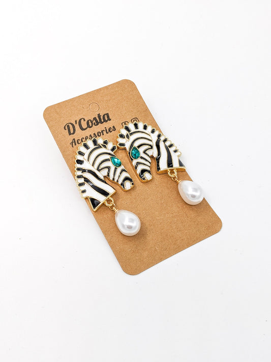 Zebra Statement Earrings