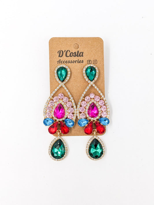 Jewel Drop Chandelier Earrings