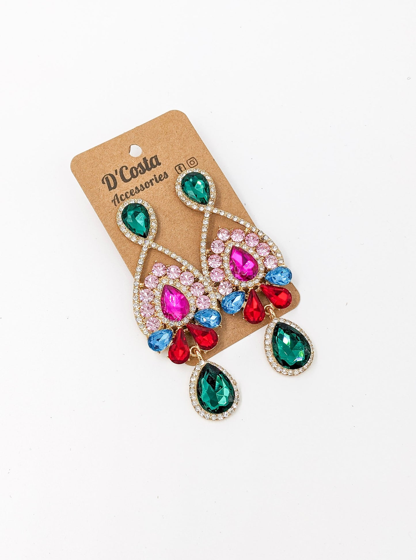 Jewel Drop Chandelier Earrings