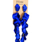 Royal Blue Petal Statement Earrings