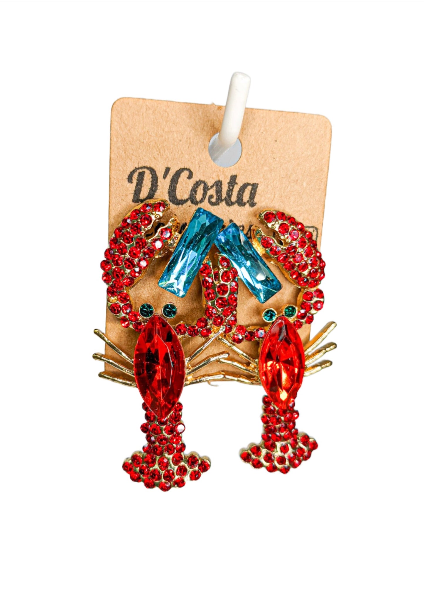 Sparkly Diamante Lobster Earrings