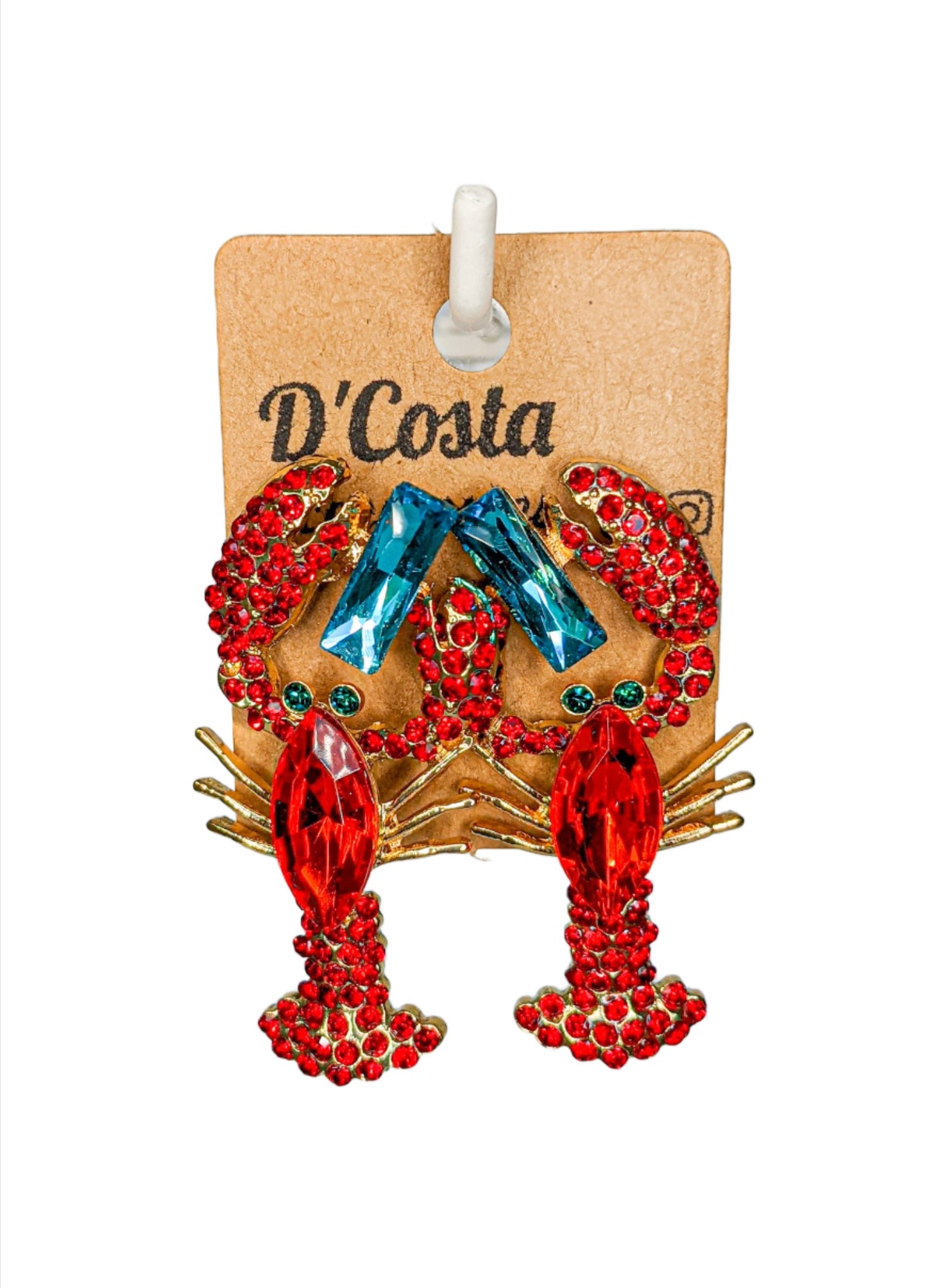 Sparkly Diamante Lobster Earrings