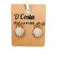 Small pineapple stud earrings, featuring small pearls and gold tones