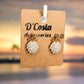 Small pineapple stud earrings, featuring small pearls and gold tones