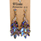 Mutli-coloured diamante rhinestone peacock bird statement earrings 