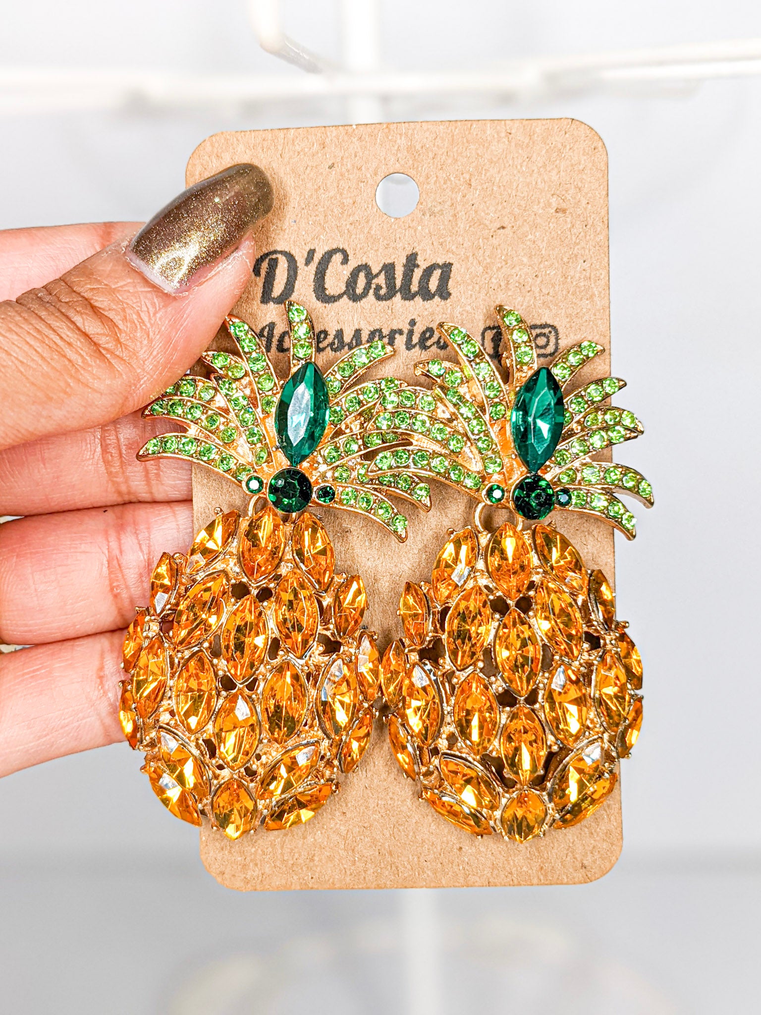 Large sale pineapple earrings