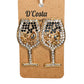 White Wine Glass Earrings