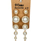 Large imitation pearl statement drop earrings set in gold tones