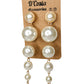 Large imitation pearl statement drop earrings set in gold tones