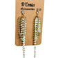 Pink and Green Bead Drop Earrings