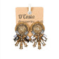 Brown Diamante Statement Earrings